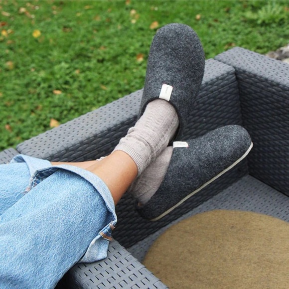 baabuk Shoes - NEW Baabuk Wool House Slippers Dark Grey Size 41